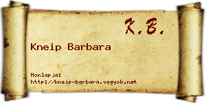 Kneip Barbara névjegykártya